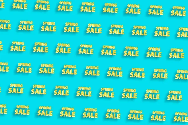 Spring Sale Banner Vårsäsong Försäljning Turkos Blå Minimalistisk Bakgrund — Stockfoto