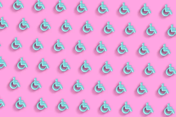 Tekerlekli sandalye işareti, engelli simgesi, engelli engelli simgesi, pembe minimal arkaplan