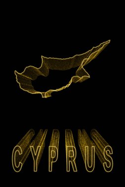 Kıbrıs haritası, Siyah Arkaplan Altın Haritası, Altın efekt