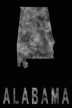 Duman, hava kirliliği ve ekolojiden oluşan Alabama haritası