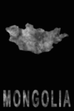 Dumandan, hava kirliliğinden ve ekolojiden yapılmış Moğolistan haritası