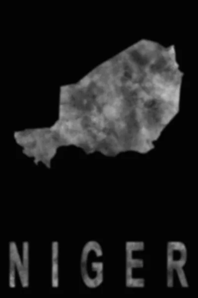 Landkarte Von Niger Aus Rauch Luftverschmutzung Ökologie — Stockfoto