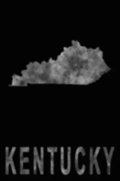 由烟雾 空气污染 生态组成的肯塔基州地图 — 图库照片