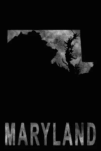 由烟雾 空气污染 生态构成的马里兰地图 — 图库照片
