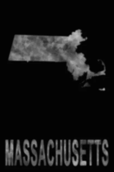 由烟雾 空气污染 生态组成的马萨诸塞州地图 — 图库照片