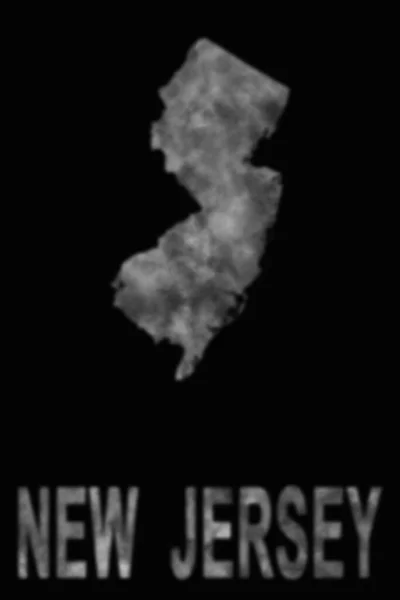由烟雾 空气污染 生态构成的新泽西州地图 — 图库照片