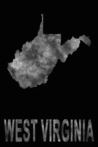 西弗吉尼亚由烟雾 空气污染 生态构成的地图 — 图库照片