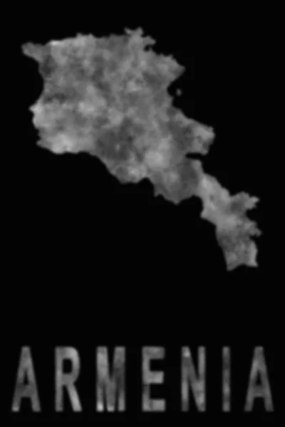 Landkarte Armeniens Aus Rauch Luftverschmutzung Ökologie — Stockfoto