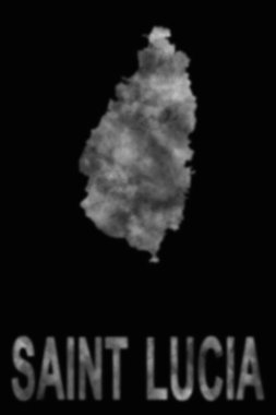 Saint Lucia 'nın duman, hava kirliliği ve ekolojiden oluşan haritası.