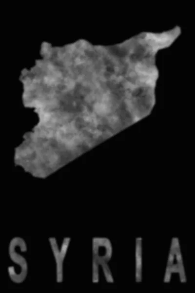 Kort Syrien Lavet Røg Luftforurening Økologi - Stock-foto