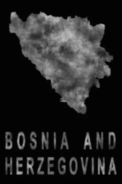 Bosznia Hercegovina Térképe Füstből Levegőszennyezésből Ökológiából — Stock Fotó