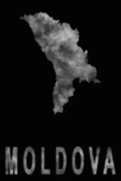 Mapa Moldávia Feito Fumaça Poluição Ecologia — Fotografia de Stock