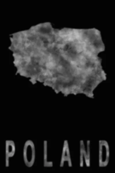 Mappa Della Polonia Fatta Fumo Inquinamento Atmosferico Ecologia — Foto Stock