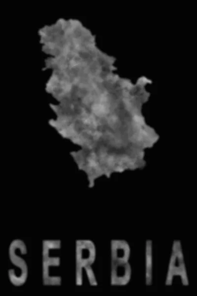 Szerbia Térképe Füstből Levegőszennyezésből Ökológiából — Stock Fotó