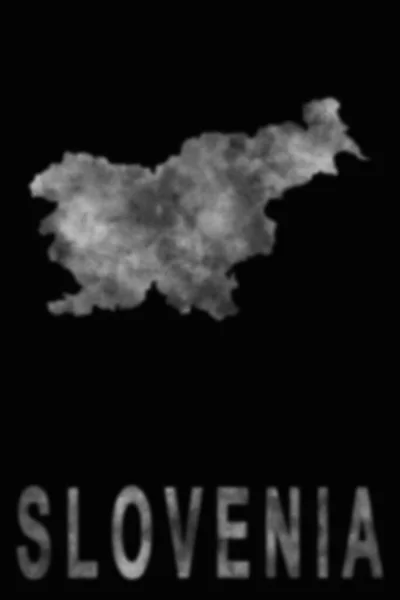 Mappa Della Slovenia Fatta Fumo Inquinamento Atmosferico Ecologia — Foto Stock