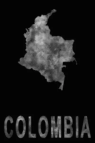 Mappa Della Colombia Fatta Fumo Inquinamento Atmosferico Ecologia — Foto Stock