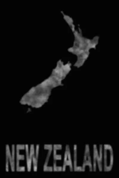 由烟雾 空气污染 生态构成的新西兰地图 — 图库照片