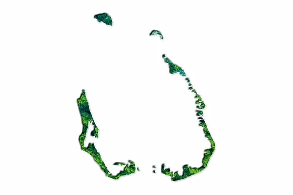 Mapa Del Bosque Verde Las Islas Cocos Sobre Fondo Blanco — Foto de Stock