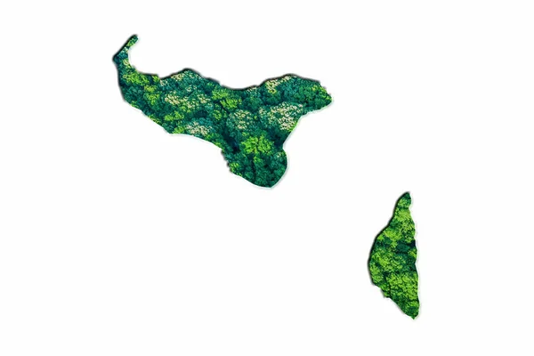 Peta Hutan Hijau Tonga Pada Latar Belakang Putih — Stok Foto