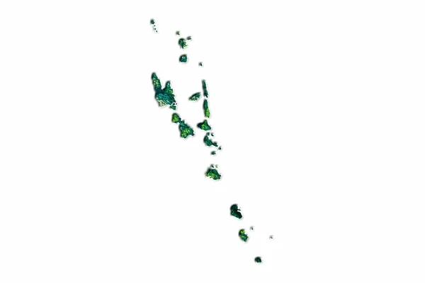 Green Forest Mappa Vanuatu Sfondo Bianco — Foto Stock