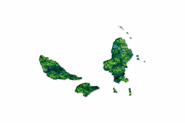 Peta Hutan Hijau Wallis Dan Futuna Dengan Latar Belakang Putih — Stok Foto