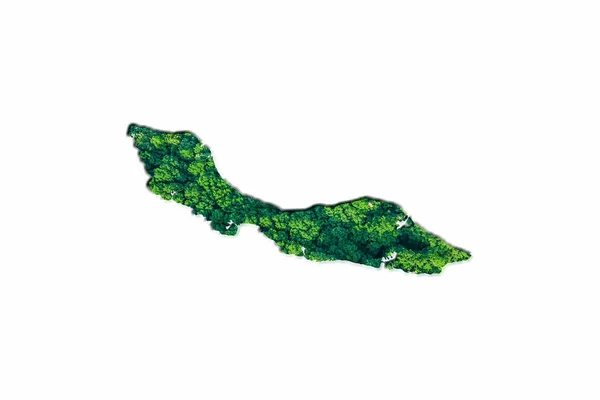 Peta Hutan Hijau Curacao Dengan Latar Belakang Putih — Stok Foto