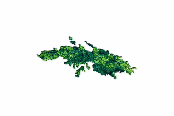 Green Forest Map Virgin Islands Білому Тлі — стокове фото