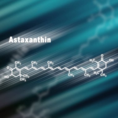 İnce keto-karotenoid, yapısal kimyasal formül fütüristik arkaplan