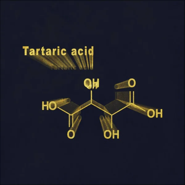 酒石酸 深色底色结构化学配方金 — 图库照片
