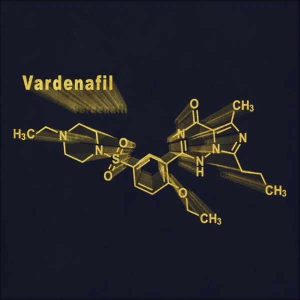 Vardénafil Dysfonction Érectile Molécule Médicamenteuse Formule Chimique Structurelle Sur Fond — Photo