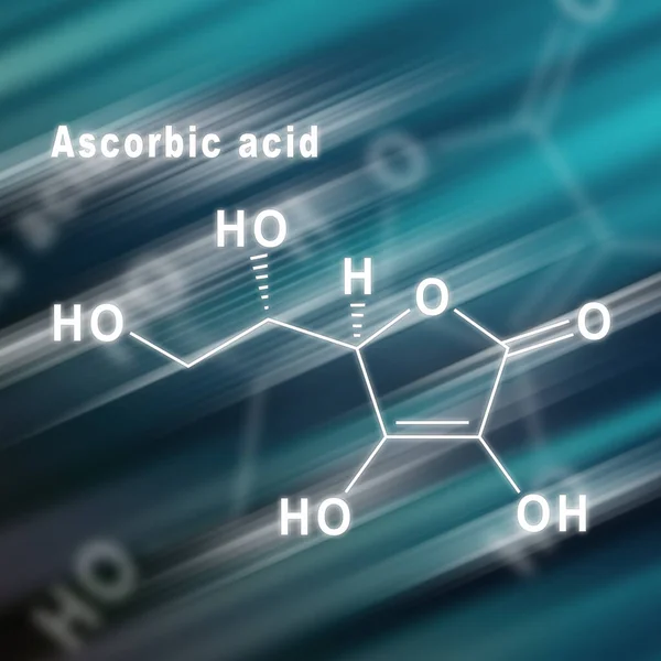 Ácido Ascórbico Fórmula Química Estructural Fondo Futurista —  Fotos de Stock