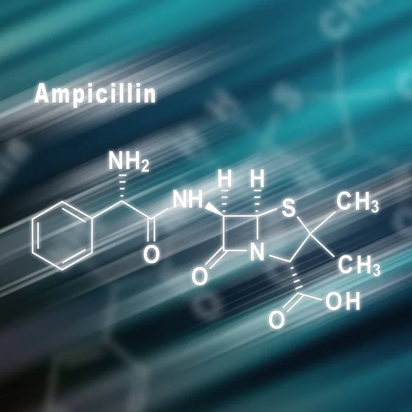 Ampicilina Antibiótico Fórmula Química Estructural Antecedentes Futuristas —  Fotos de Stock