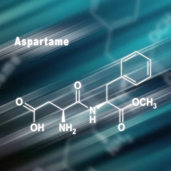 Aspartame Dolcificante Artificiale Formula Chimica Strutturale Sfondo Futuristico — Foto Stock