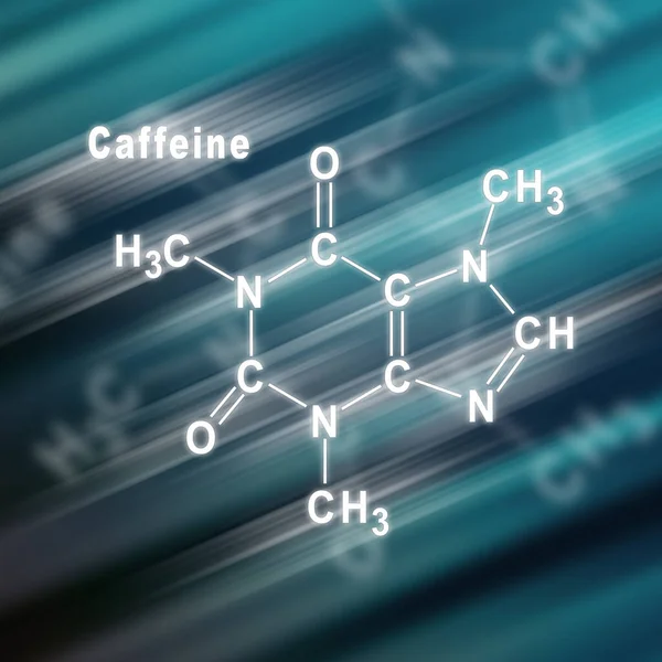 Kofein Strukturní Chemický Vzorec Futuristické Pozadí — Stock fotografie