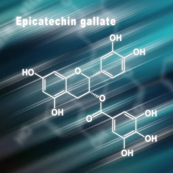 Galato Epicatequina Fórmula Química Estructural Fondo Futurista —  Fotos de Stock
