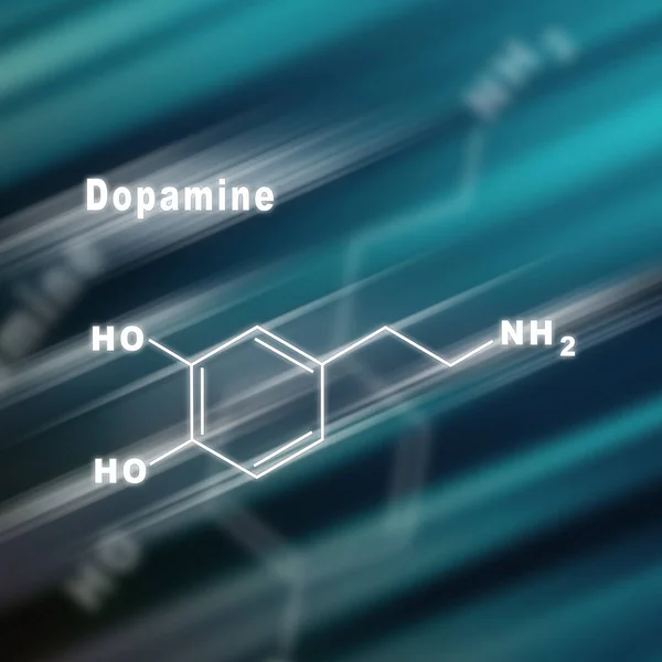 Dopamin Hormon Strukturální Chemický Vzorec Futuristické Pozadí — Stock fotografie