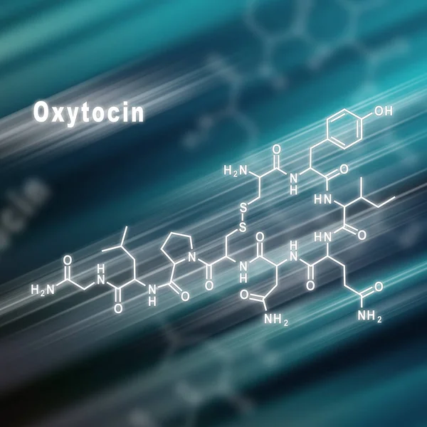 Oxytocin Hormon Strukturální Chemický Vzorec Futuristické Pozadí — Stock fotografie