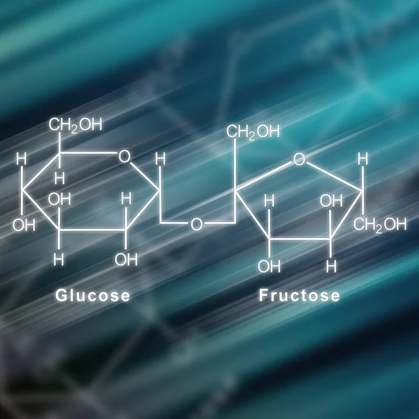 Sucrose Yapısal Kimyasal Formül Fütüristik Arkaplan — Stok fotoğraf