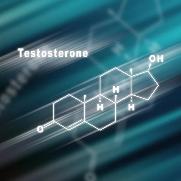 Τεστοστερόνη Ορμόνη Δομικό Χημικό Τύπο Φουτουριστικό Υπόβαθρο — Φωτογραφία Αρχείου