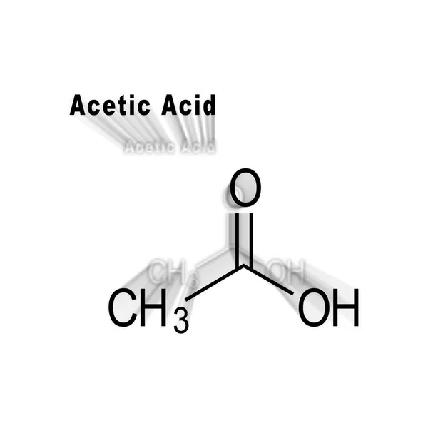 Acide Acétique Formule Chimique Structurelle Sur Fond Blanc — Photo