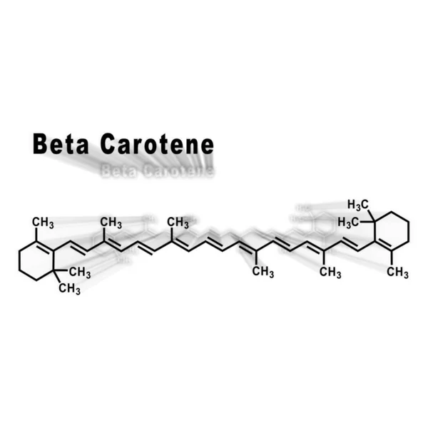 Beta Caroteno Fórmula Química Estructural Sobre Fondo Blanco — Foto de Stock