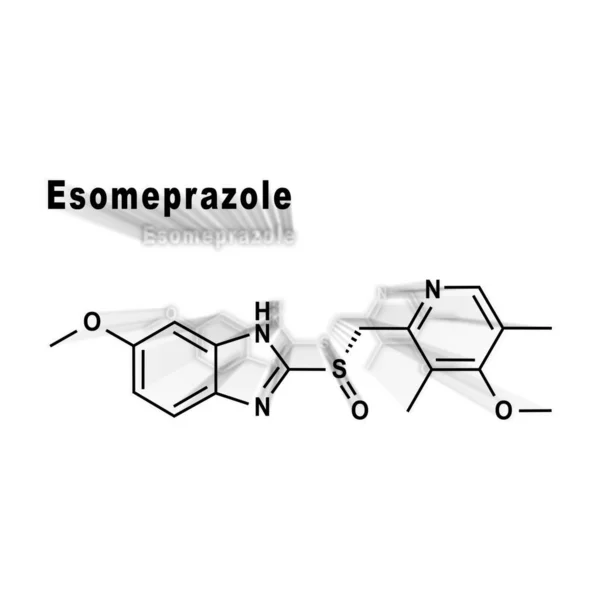 Esomeprazol Reduce Ácido Estomacal Fórmula Química Estructural Sobre Fondo Blanco — Foto de Stock