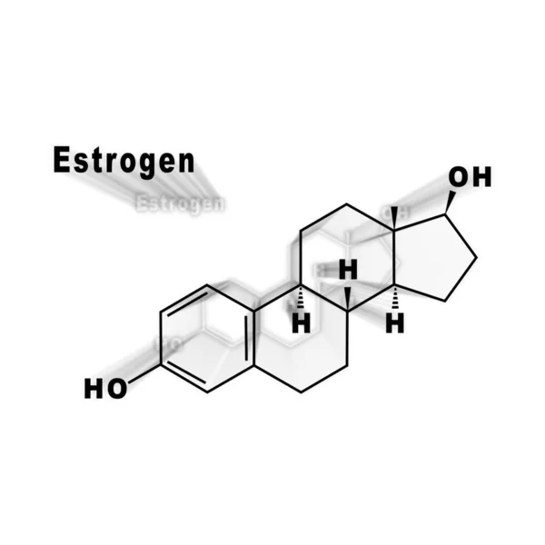 Hormona Del Estrógeno Fórmula Química Estructural Sobre Fondo Blanco —  Fotos de Stock