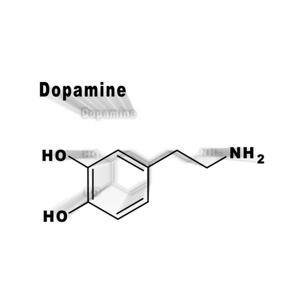 Dopamine Hormone Structural Chemical Formula White Background — Foto Stock