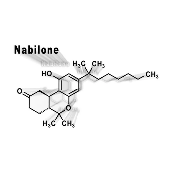 Cannabinoïde Synthétique Nabilone Formule Chimique Structurelle Sur Fond Blanc — Photo