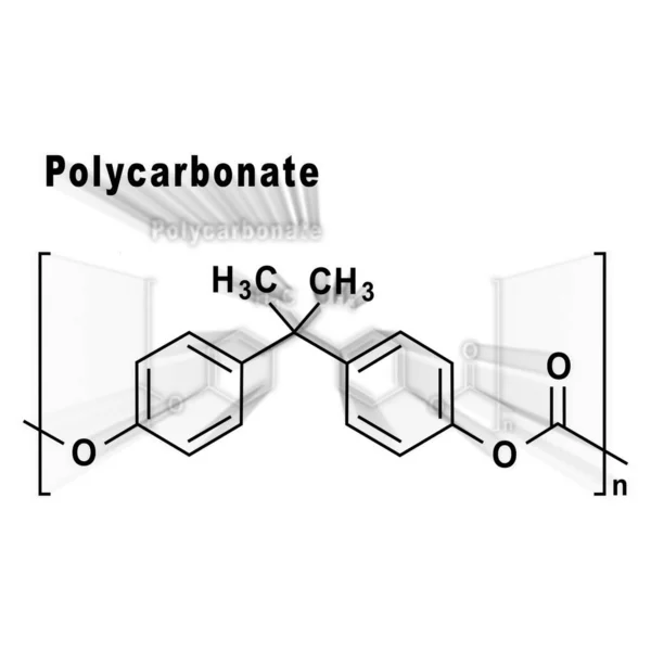 Polycarbonaat Structurele Chemische Formule Een Witte Achtergrond — Stockfoto