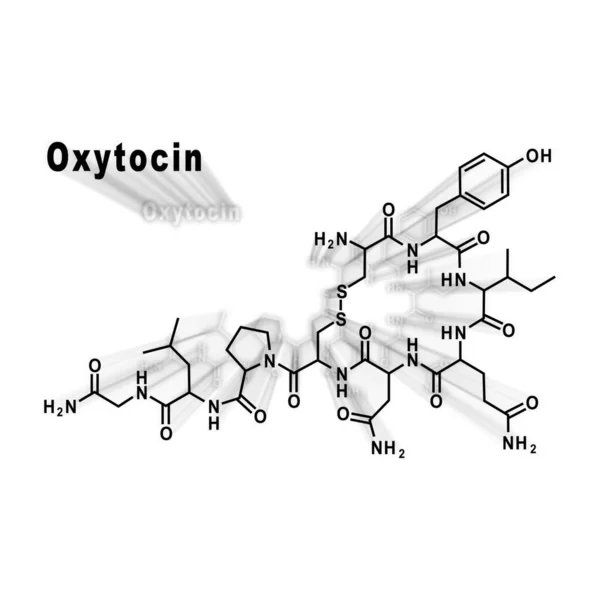 Hormona Oxitocina Fórmula Química Estructural Sobre Fondo Blanco — Foto de Stock