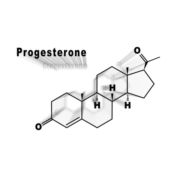 Progesterone Hormone Structural Chemical Formula White Background — Foto Stock