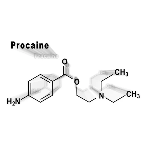 Procaína Droga Anestésica Fórmula Química Estructural Sobre Fondo Blanco —  Fotos de Stock