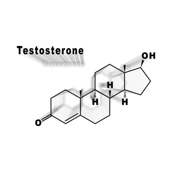 Ορμόνη Τεστοστερόνη Δομικός Χημικός Τύπος Λευκό Φόντο — Φωτογραφία Αρχείου